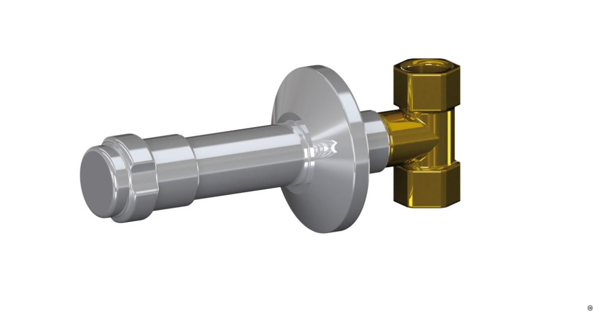 concealed on/off valve for 405, chromed, 150 mm